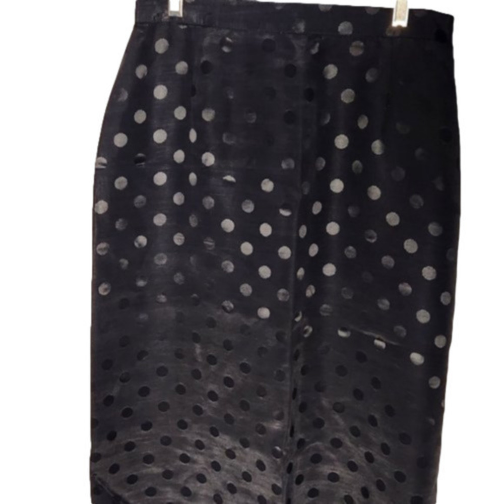 189. Black polka dot skirt by PantMan vintage sz 14  Fits M